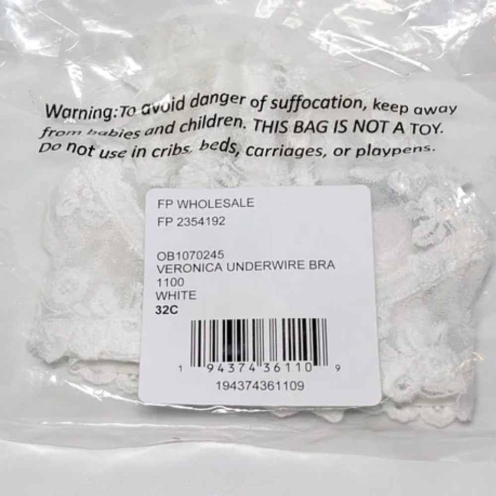 Free People Veronica Underwire Bra White 32C - Picture 12 of 12